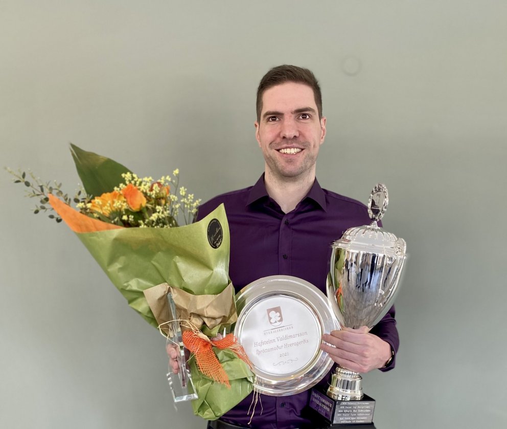 Hafsteinn Valdimarsson blakmaður var kjörinn íþróttamaður Hveragerðis 2021