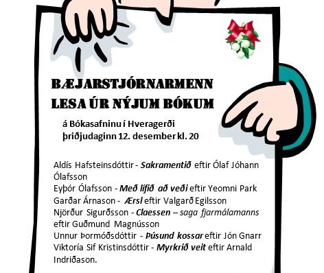 Tónlist og upplestur 12. desember á bókasafninu