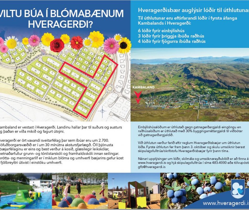 Hveragerðisbær auglýsir lóðir til úthlutunar