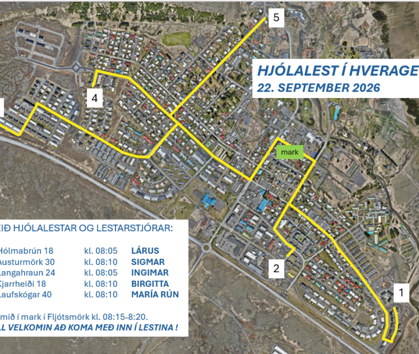 Hjólalest í skólann og á bæjarskrifstofuna 22. september.