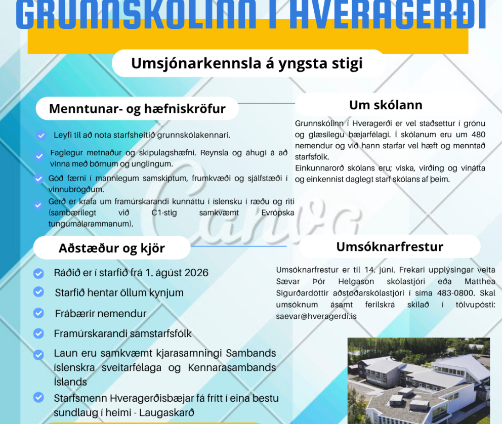 Grunnskólinn óskar eftir umsjónarkennslu á yngsta stigi