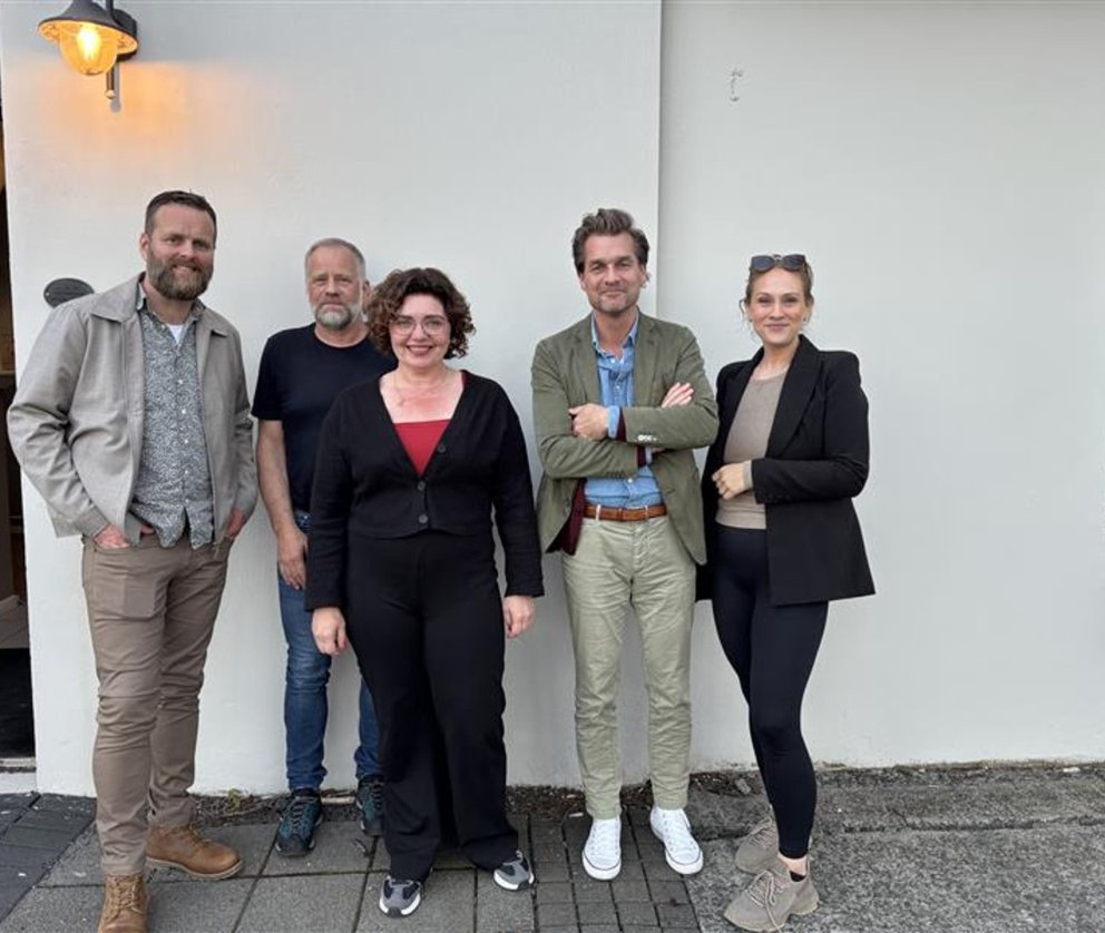 Pétur og Dagný Sif frá Hveragerðisbæ með Sólrúnu, Hauki og Bjarna frá Veitum.