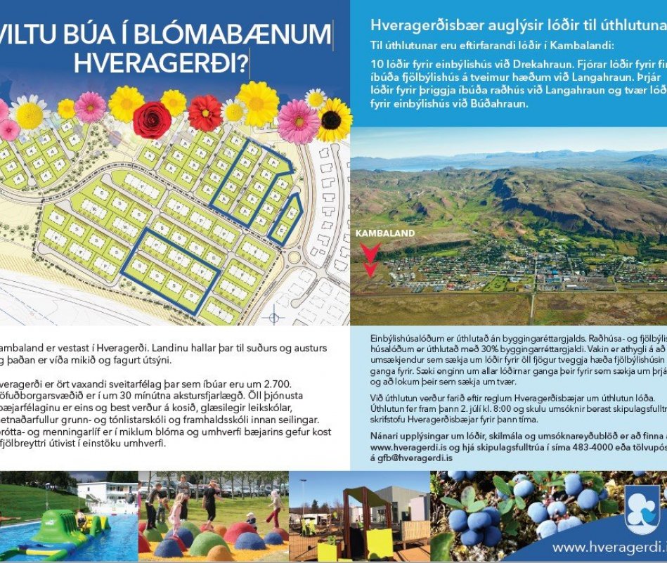 Hveragerðisbær auglýsir lóðir til úthlutunar