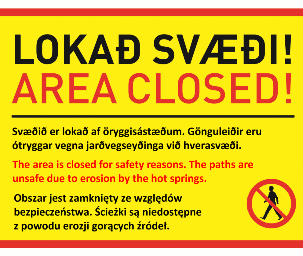 Reykjadalur lokaður / closed