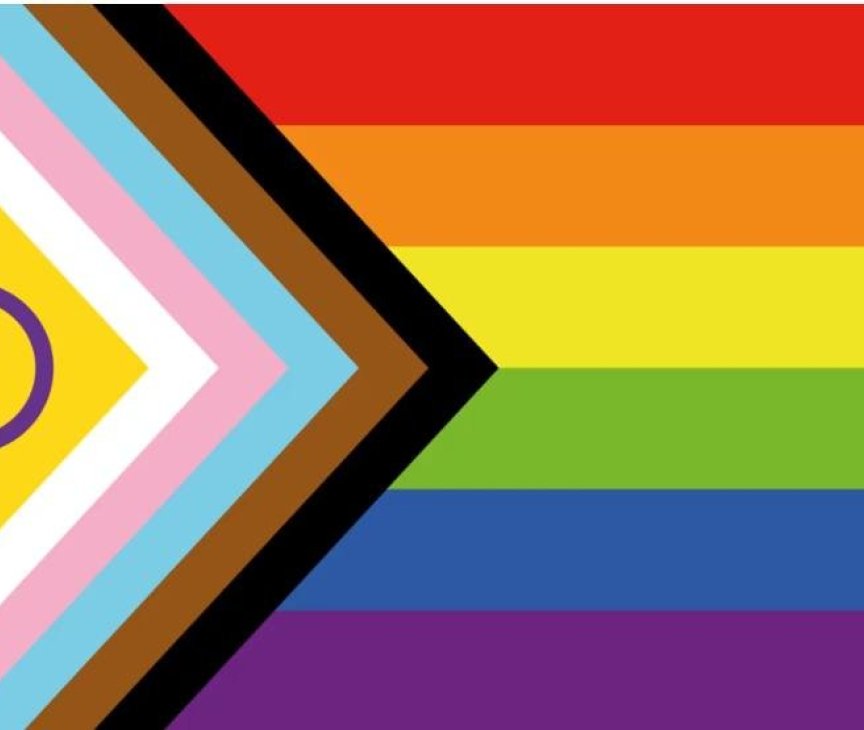 Skólamörk máluð í Pride litunum