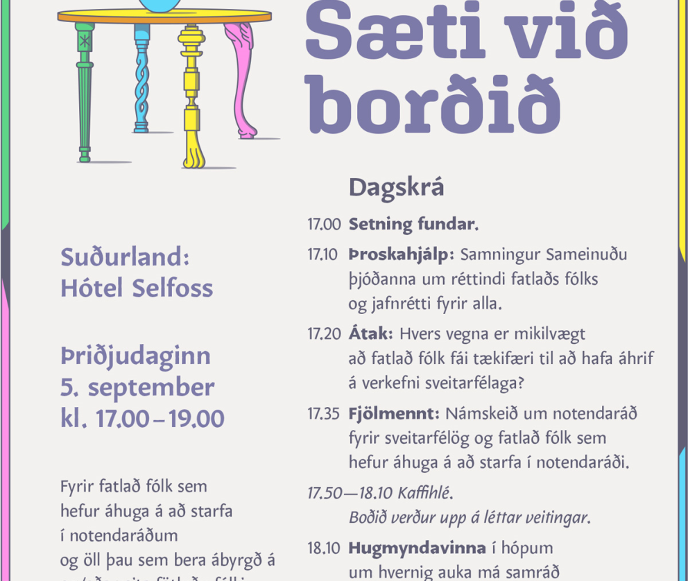 Dagskrá fundarins: Sæti við borðið