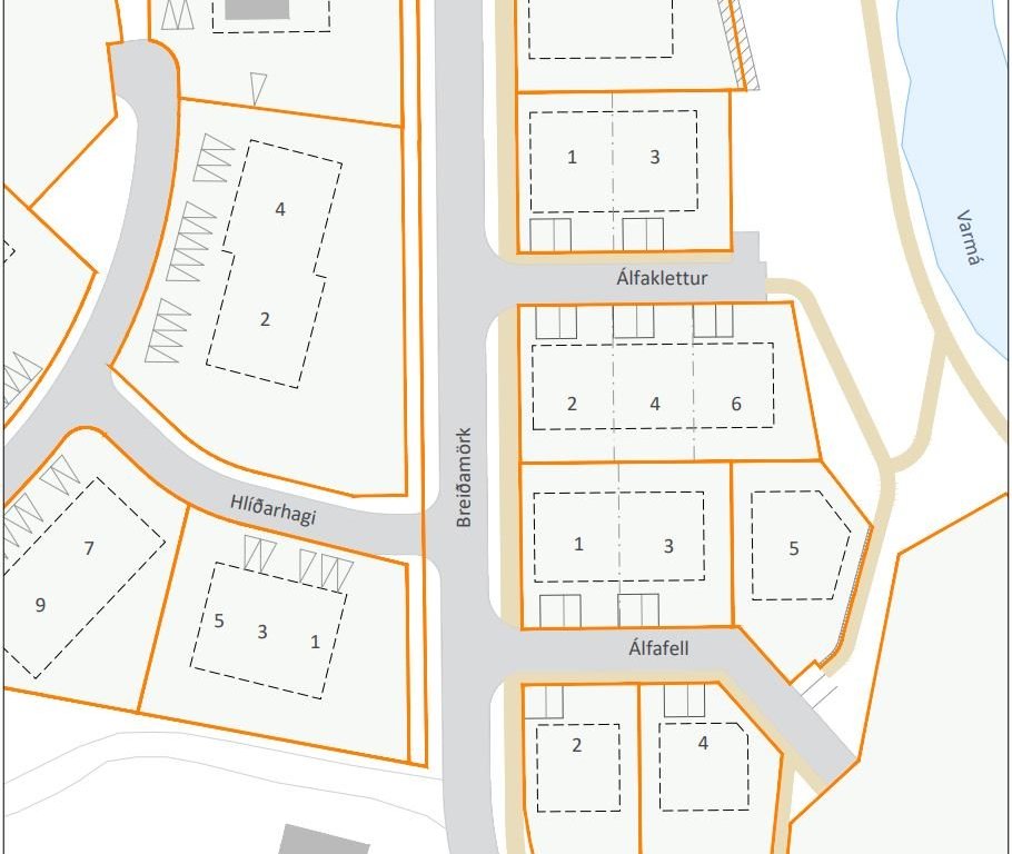 Íbúðahúsalóðir við Varmá eru nú lausar til umsóknar.