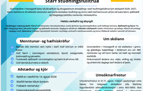 Starf stuðningsfulltrúa í Grunnskólanum í Hveragerði