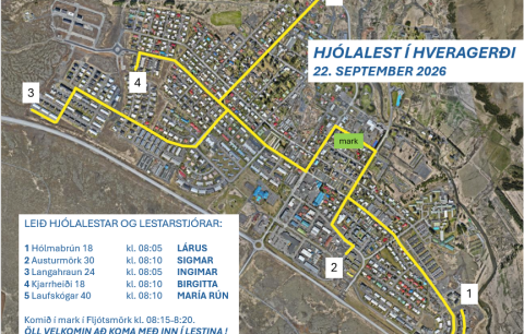 Hjólalest í skólann og á bæjarskrifstofuna 22. september.