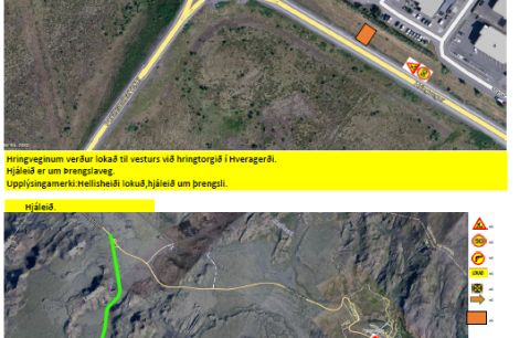Malbiksviðgerðir á Hellisheiði frá Hveragerði til Reykjavíkur.